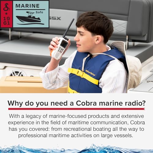 Image of Cobra BlueBound 350 VHF Handheld Marine Radio - White, 6-Watt, Floats