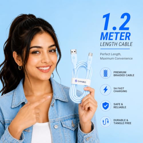 Image of 100W USB-A to USB-C Cable, 1.2M | 5A Fast Charging | USB 3.0 Data Cable | 10,000+ Bend Lifespan | Type-C Charging Cable for All Android and IOS Smartphones and USB-C Devices