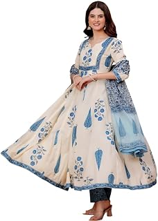NIVANA Ethnic Motifs Printed Anarkali Kurta with Pant & Dupatta for Womens | Fashionable Price In India