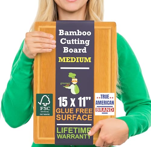 Bamboo Cutting Board – 15 Inch Wood Cutting Boards for
