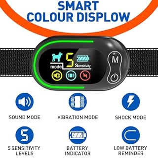 XTBCN Collier Anti-Aboiement Chien, Rechargeable et Étanche IP67, 4 Modes Son/Vibration/Choc, Sensibilité Réglable, pour Petit Moyen Grand Chien Dressage