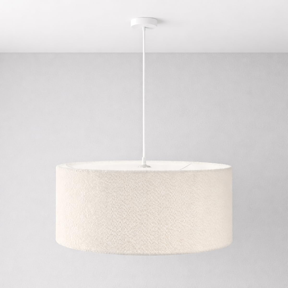 CGC Lighting Indoor Ceiling Lampshade Boucle 45cm Matching Inner Lounge Dining Room Hallway (Petra White 45cm + Diffuser)