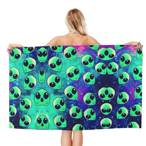 Serviette de bain microfibre Alien vert grand confort de douche