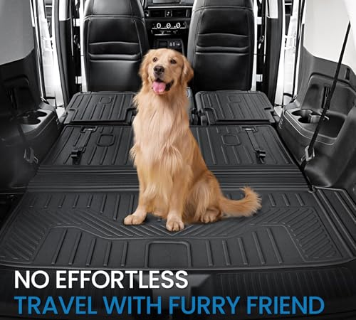 Image of Cargo Mat for Honda Pilot 2026 2025 2024 2023, All Weather TPE Trunk Mat with Backrest Mat Left Storage Tray Mat Car Accessories for Pilot (Cargo Mat with Backrest Mats)