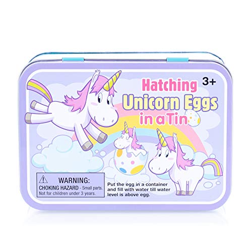 Hatching Unicorn Rainbow Egg Multicolored, Tin of 2 Eggs. Girls Birthday, Stocking Stuffer, Party Favor