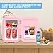 MONCOOK Mini Fridge For Bedrooms - Portable & Quiet Mini Fridges For Skin Care, Beverages - Birthday Gift For Her and Him - Thermoelectric Cooler and Warmer Retro Small Fridge - 4L - Full Pink
