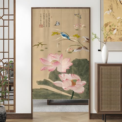 NASFH のれん 和風 間仕切り 目隠し 暖簾 ロング ショート おしゃれ カフェカーテン 洗える 鯉柄 カラー19 和室 洋室 モダン リビング ダイニング キッチン 客間 台所 A85*120 居間 廊下