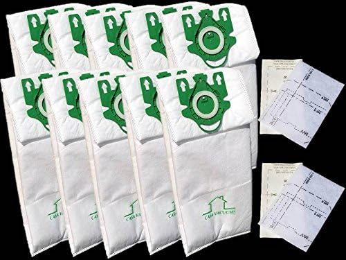 Casa Vacuums 10 PK Replacement Bags for Miele U Series; Fit U1, S7, S7000-S7999 Upright Vacuums; 3D 10 Bags + 4 Filters