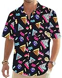 Elegante camisa de fiesta de neón: las camisas de fiesta de neón para hombre son ideales para días calurosos y soleados. Pero incluso en los días más fríos, puedes combinar esta camisa hawaiana de los años 70 y 80 con una camiseta y realmente destacar, sintiéndote cómoda con su ajuste holgado. Ya sea que lleves esta vibrante camisa en carnavales, festivales, de vacaciones, en la playa o incluso en el trabajo o fiestas temáticas, recibirás muchos cumplidos de colegas, clientes, turistas e incluso mujeres