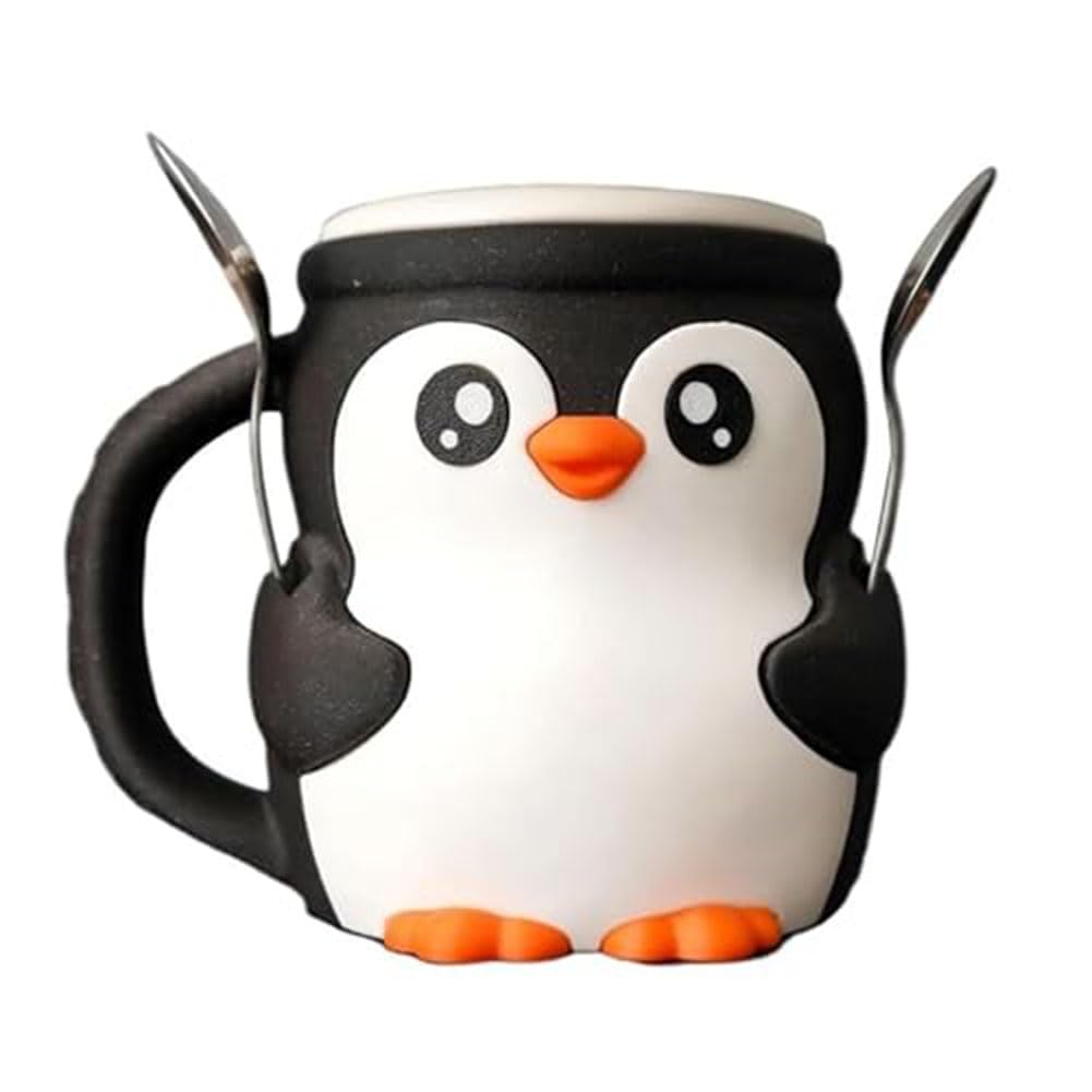 Ocnvlia Cute Penguin Ice Cream Pint Holder Ice Cream Penguin Pint Cozy Reusable Ice Cream Penguin Pint Holder