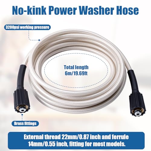 Pressure Washer Hose for High Pressure Washer, Power Washer Hose Replacement Electric Braided Hose for Models RY14122 RY141900 Power Washer Parts by PEUTIER - Image 2