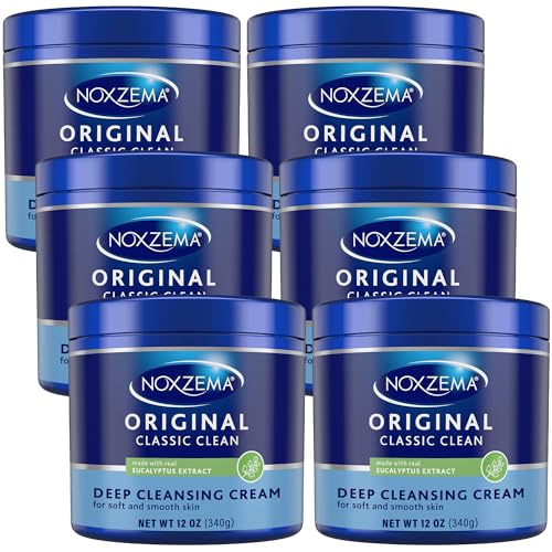 Noxzema Face Wash, Large Jar 6-Pack – Original Deep Cleansing Cream, Face Cleanser, 12 Oz Ea