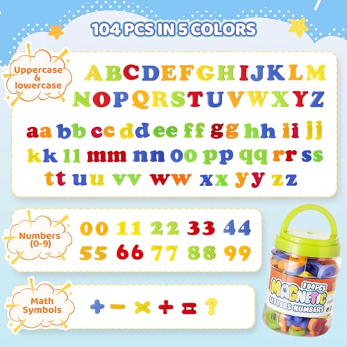 LovesTown 104 PCS Magnetic Letters Numbers, ABC 123 Fridge Magnets - image 2