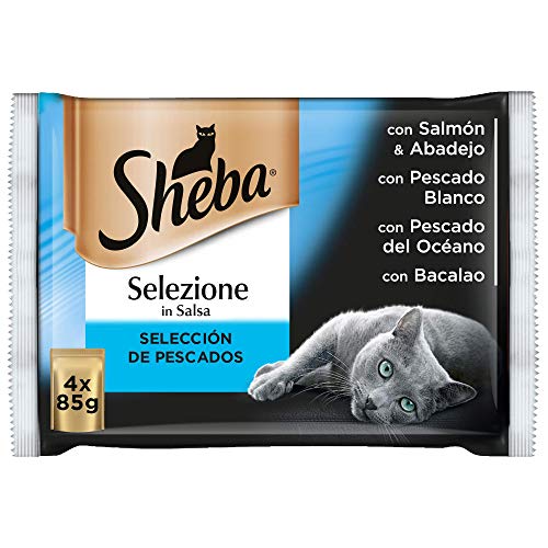 Sheba Multipack de 4 bolsitas Selezione de Pescados en Salsa para Gatos (Pack de 13)