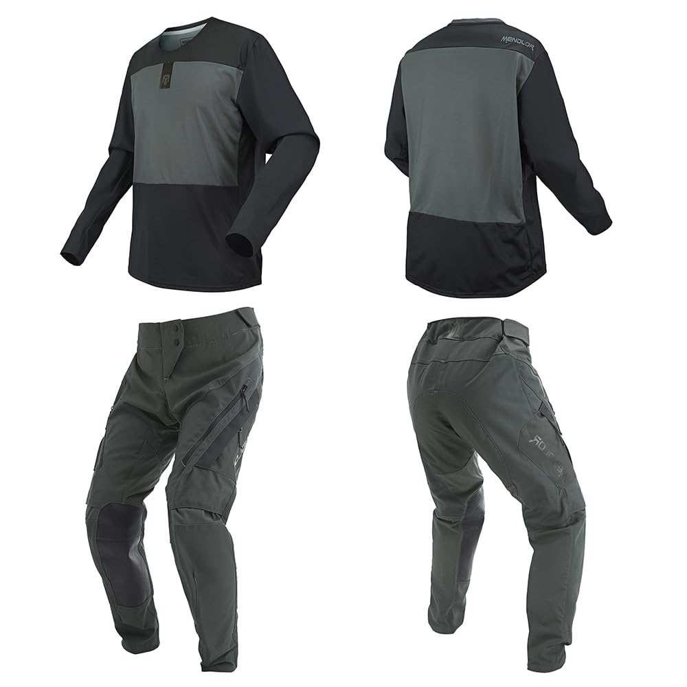 MENDLOR Motocross Jersey Pants Combo Mens Mx Gear Set Dirt Bike Riding Offroad Riding Racewear Adult Racing Set (Black, Jersey M/Pants 32)