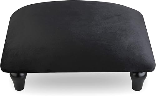 Miniatura 6 de YOYETECO Taburete pequeño otomano con patas de madera estables tapizado, reposapiés acolchado, reposapiés para camas altas, silla de asiento, sofá,