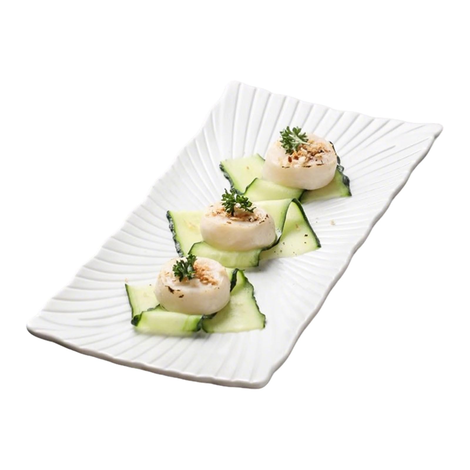 WakiHong 4 Piece Rectangle Serving Platters White Serving Plates