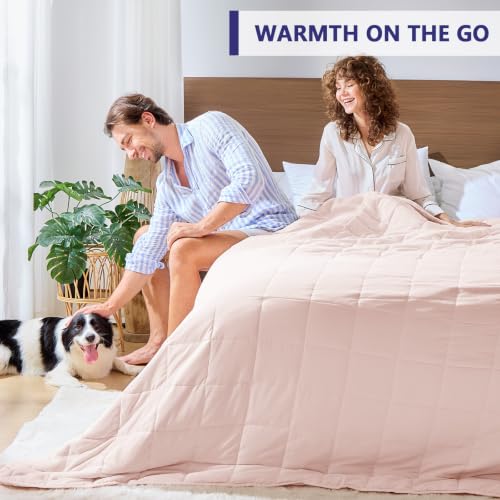 Image of yescool King Size Weighted Blanket for Adults 20lbs, 80 inch x 87 inch, Pink