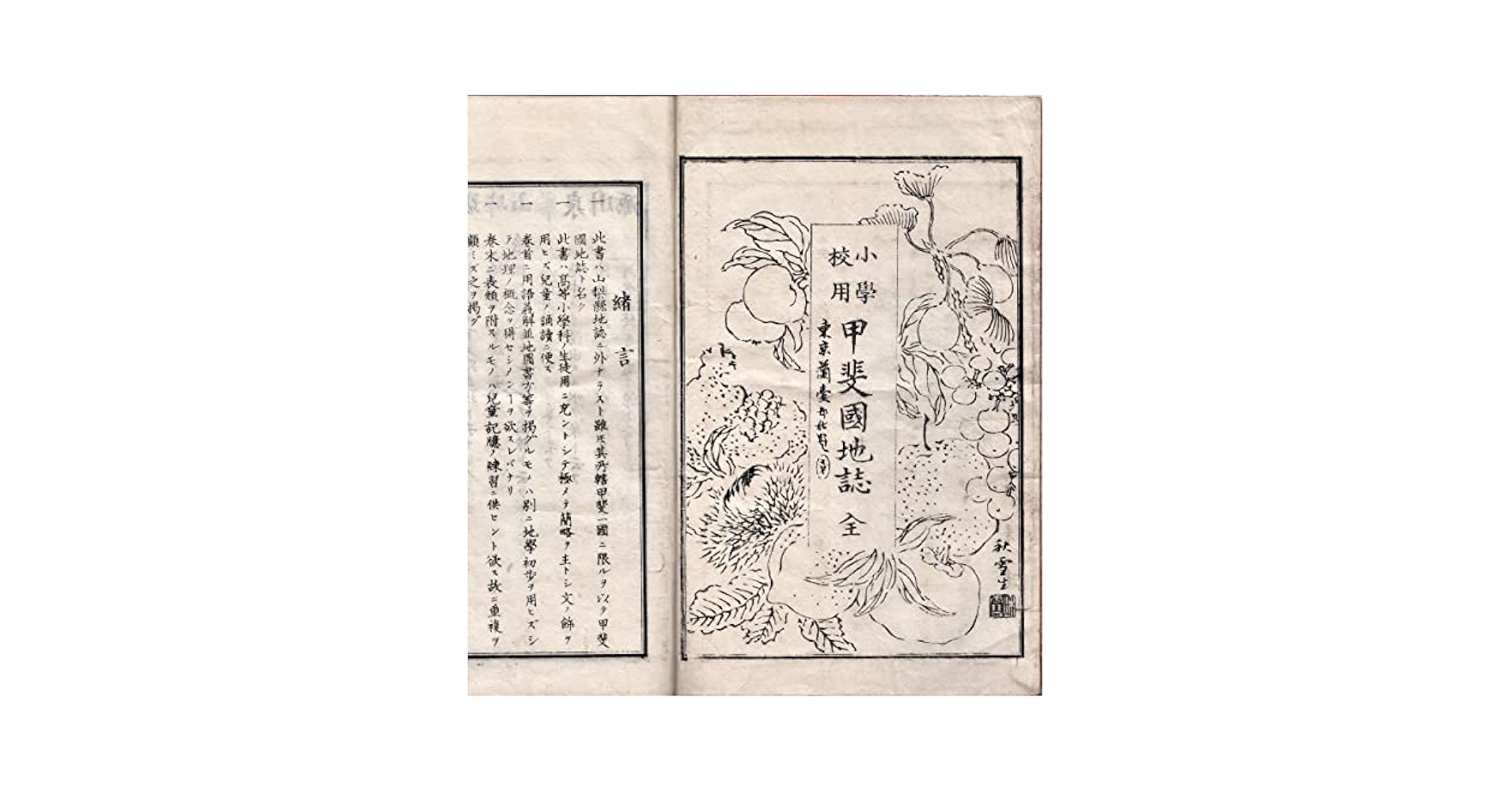 明治時代の教科書と押し葉(イチョウの葉)　『甲斐地誌』 明治26年　希少　古書 Yahoo!オークション -「明治時代 教科書」の落札相場・落札価格