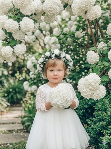 Image of 2Bunnies Girl Peony Lace Back A-Line Straight Tutu Tulle Party Flower Girl Dress