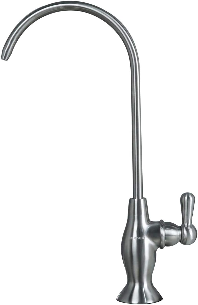 Stainless Steel Touch On Kitchen Sink Purifier Drinking Water Filter Tap,Fits All Drinking Water Filter Systems & Reverse Osmosis Systems（Lead Free, Brushed, Single Handle）