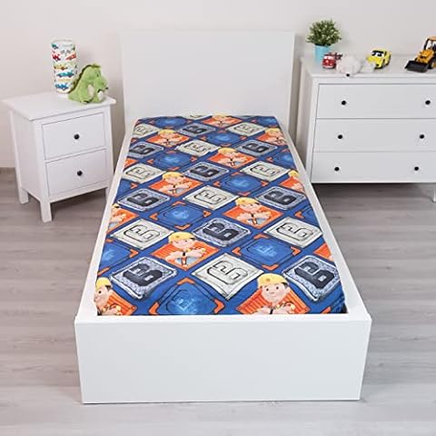 Bob der Baumeister Betttuch Bettlaken 90x200cm 100% Baumwolle Cover