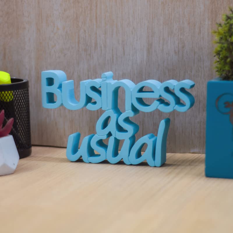 Image of Nukkad Tales Business as Usual Blue Office Decor Showpiece Office Decoration Items for Office Table Corporate Gifts for Employees (8 X 4.75 inch)