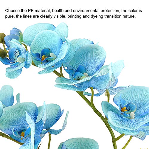 Yobansa Real Touch Silk Orchid Bonsai Artificial Flowers With Vase, Fake Orchids Flowers Arrangements For Home Decoration (New Blue) #TOP7