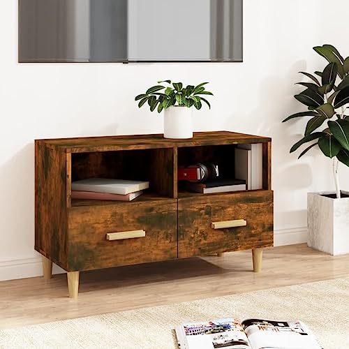 Meuble TV moderne 80 x 36 x 50 cm, meuble de salon, meuble TV élégant gris cendré pour chambre...