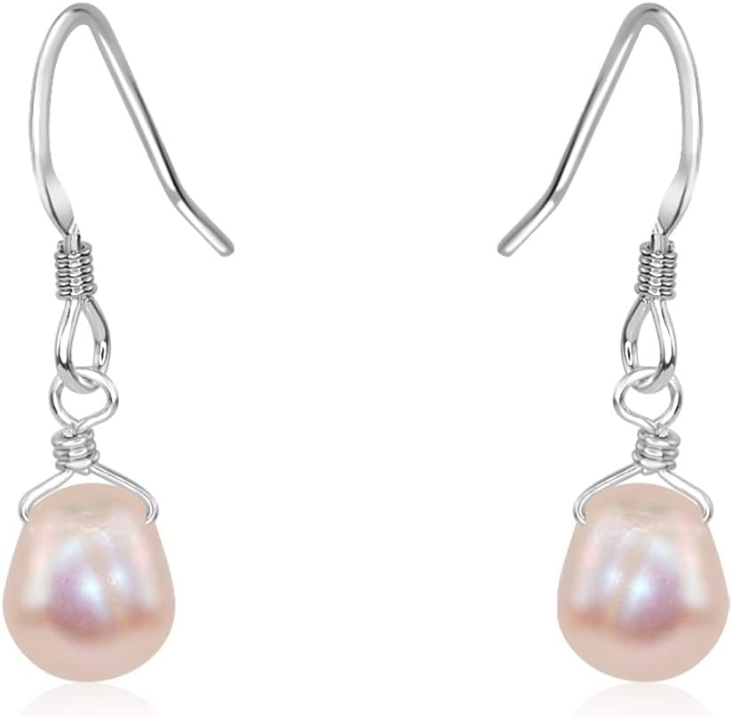 Freshwater Pearl Teardrop Earrings in Sterling Silver