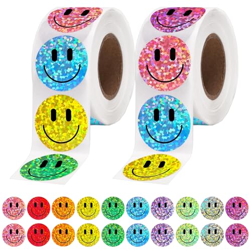 Anwyll 1000 Pcs Smiley Face Stickers - 1 Happy Face Stickers