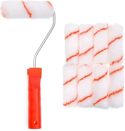 QULIT Rodillo de pintura, 10 unidades, rodillo de pintura para manualidades, rodillos de espuma, pinceles para decorar, herramientas suaves + asas,