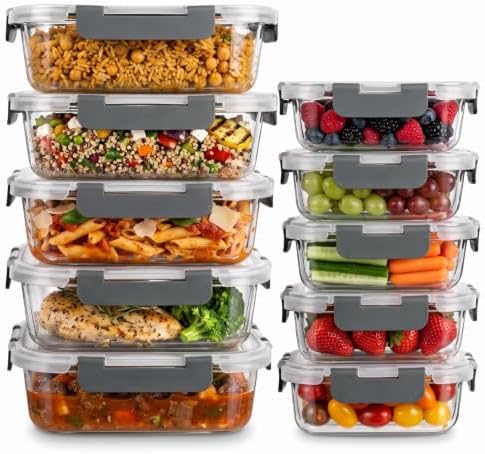 (-27%) uandu Glasbehälter mit Deckel 20-teilig – Meal Prep Boxen Glas