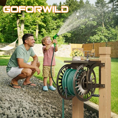 GOFORWILD Wall Mount Garden Hose Reel, Holds 200-Feet of 5/8-Inch Hose by GOFORWILD - Used condition - Image 6