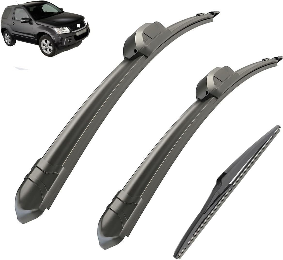 DZTYNKO Car Windscreen Wiper Blades Set for Suzuki Grand Vitara MK3 2006-2015 19in+19in+12in, Front Window Wipers for Clear Visibility, Replacement Wiper Blades