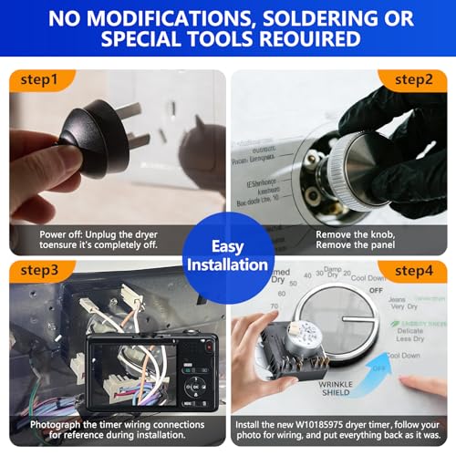 Image of W10185975 WPW10185975 Dryer Timer Replacement, Genuine OEM Quality, Replaces 1481702, AP6016538, PS11749828, EAP11749828, 162-708-AM, 162-708-1, Fits Whirlpool Kenmore Sears Dryers
