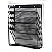 DESIGNA Mesh Hanging Wall Organizer, Wall Mount Document Letter Tray File Holder Office Supplies Storage Workspace Mail Organizer for Notebooks,Planners,File Folders - 5 Pockets, Black