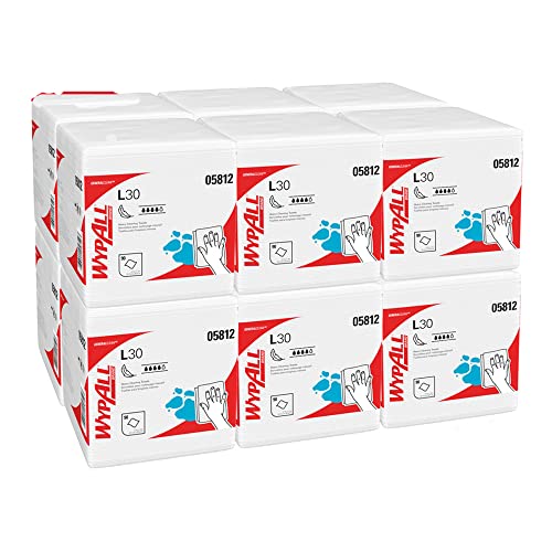 Kimberly-Clark 05820 White WYPALL L30 Wipers, Center-Pull, 9.8