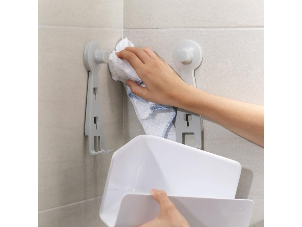 Joseph Joseph EasyStore Mensola Doccia angolare con Specchio Rimovibile - Bianca