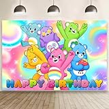 Generic Cute Bears Backdrop Happy Birthday Banner for Cute Bears Party Decorations Supplies (5x3ft), Pink