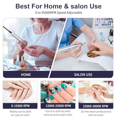 Kit eléctrico portátil para manicura y pedicura 45000 RPM miniatura 5