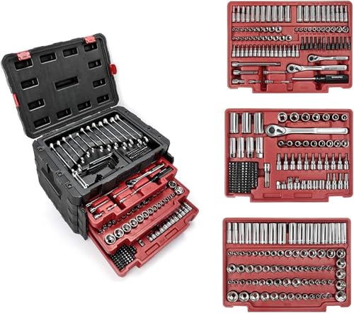 WORKPRO 450-Piece Drive Socket Set 1/2" 1/4" 3/8", CR-V Metric