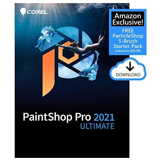 Corel PaintShop Pro 2021 Ultimate | Photo Editing & Graphic Design Software Plus Creative Collection | Amazon Exclusive 5-Brush Starter Pack [PC Download] [Old Version]