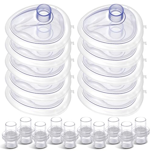 Image of Primacare RS-6847 CPR Rescue Masks, Pack of 10 - FDA Approved CPR Masks with One-Way Valves for Emergency Response, First Aid Kits, CPR Training & Rescue Breathing - Universal Adult Size