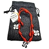 WORLD GOBLINS Pulsera Roja de la Suerte 7 Nudos con Lauburu en Plata | Hilo Rojo Ajustable con Amuleto de Protección | Pulsera Energética Vasca | Regalo Espiritual Hombre Mujer