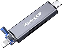 Vista 1 de SmartQ C350TL Lector de tarjetas SD para iPhone/Android, USB C 3.0 y USB A 2.0 adaptador de tarjeta de memoria súper velocidad para PC, portátil