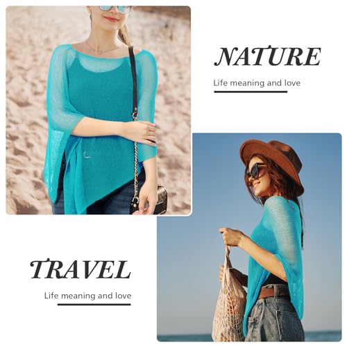 Image of Women Sheer Poncho Shrug Summer Sheer Blouse Top Lightweight Poncho Bolero for Evening Dress