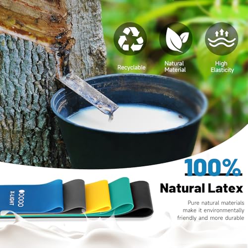 Resistance Loop Exercise Bands for Working Out, Fitness Elastic Bands, Workout Bands for Home Gym, Stretching, Yoga, Pilates, Physical Therapy (5pcs Set) - Image 4