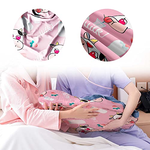 Image of Cartoon Cow Newborn Swaddle Blankets Beanie Hat Sets,Newborn Receiving Blanket for Boy Girl,Swaddle Sack Shower Infant Gift, One Size