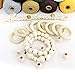 SUNTQ Macrame Craft Sets 80pcs-Assorted Macrame 50PCS Wooden Beads and 30PCS Wood Rings Set for DIY Crafts and Macrame